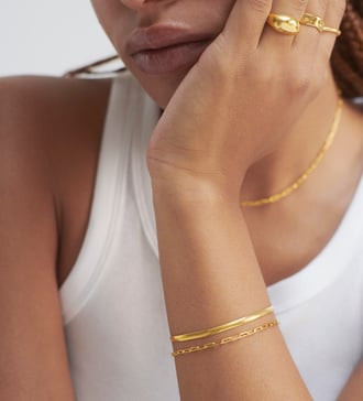 Alternate view of Gold Vermeil Snake Chain Bracelet - Monica Vinader