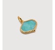 Gold Vermeil Lotus Gemstone Pendant Charm - Amazonite - Monica Vinader