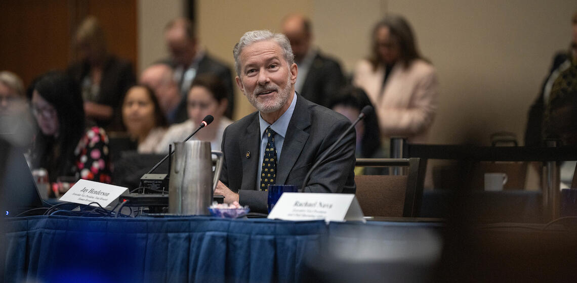 rich lyons speaking at the regents meeting where he was announced as the next chancellor