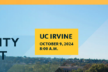 Man in lab coat - UC Cyber Security Summit banner with logo and date