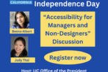 N'l Disability Indendence Day - Accessibility for Managers and Non-Designers Discussion - Registser Now - 7/26 11:30-12