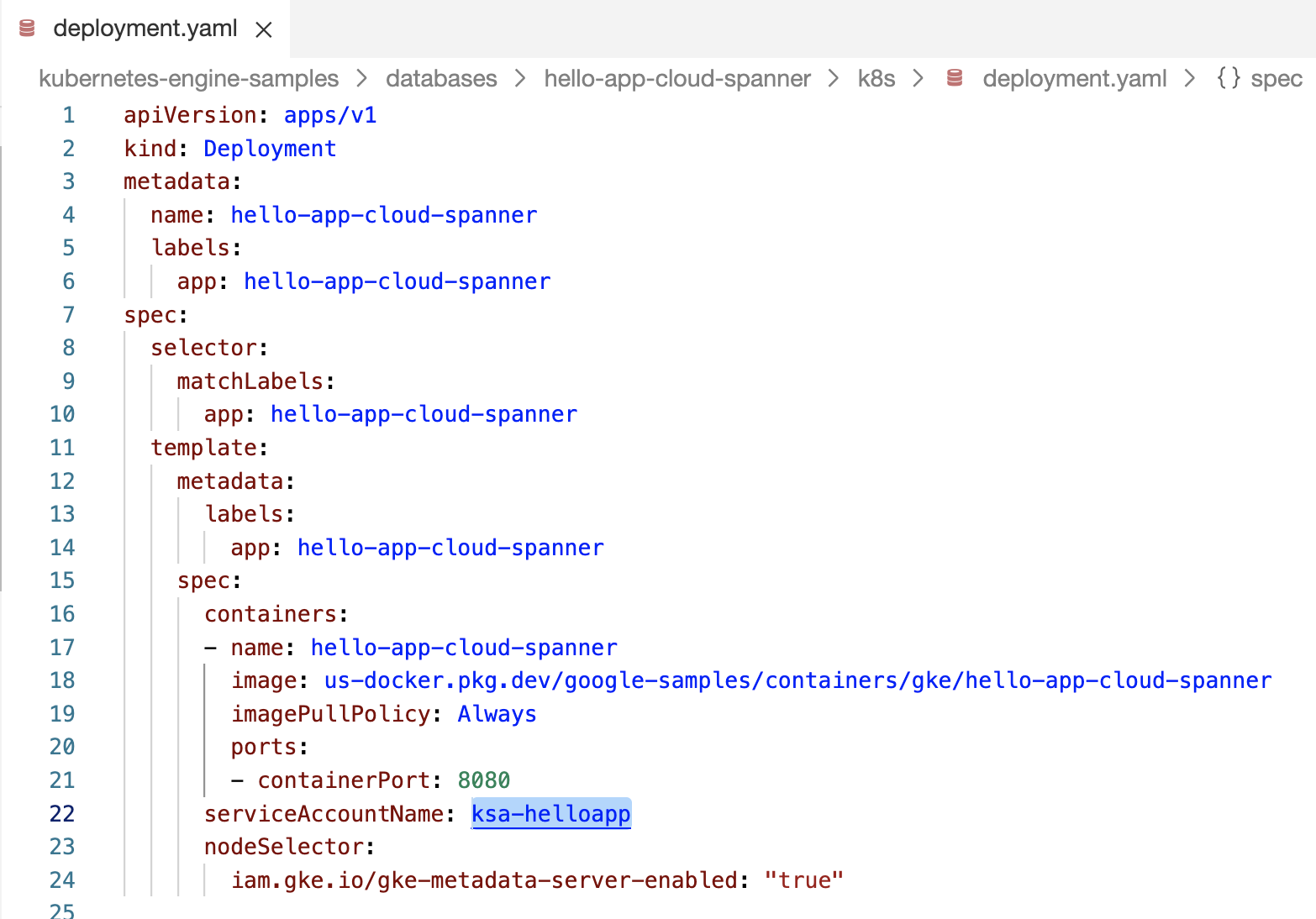 Edite yaml para atualizar KSA_NAME.