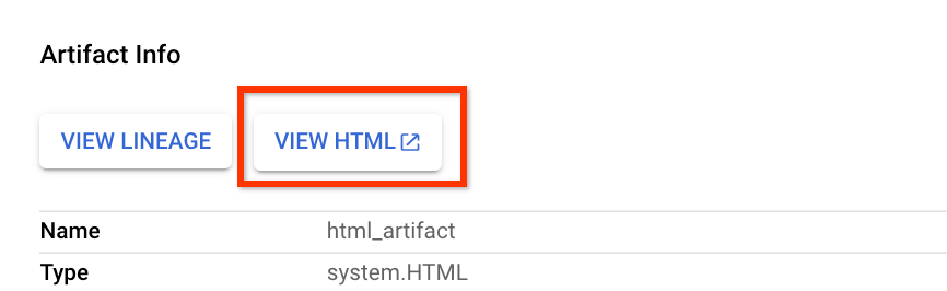Informasi artefak HTML di konsol