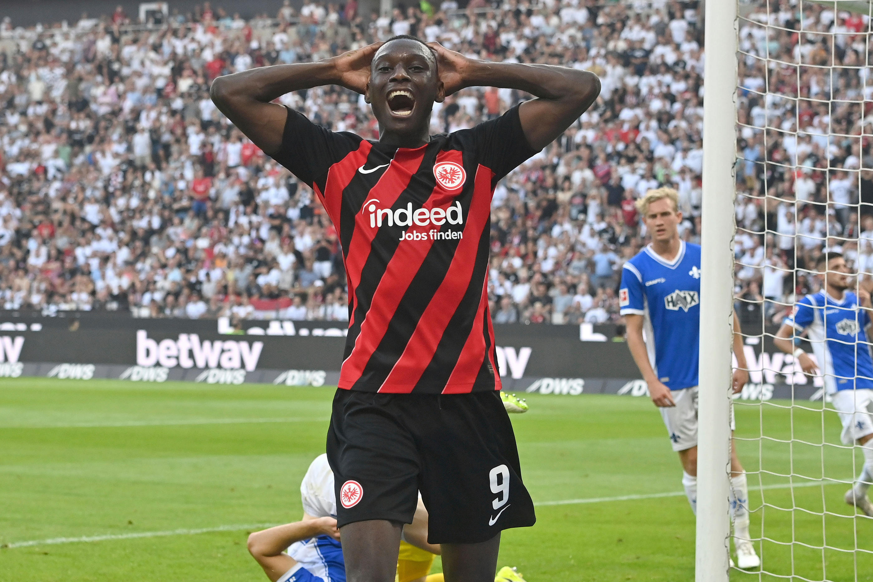 Randal Kolo Muani le 20 août dernier sous le maillot de Francfort. Icon sport