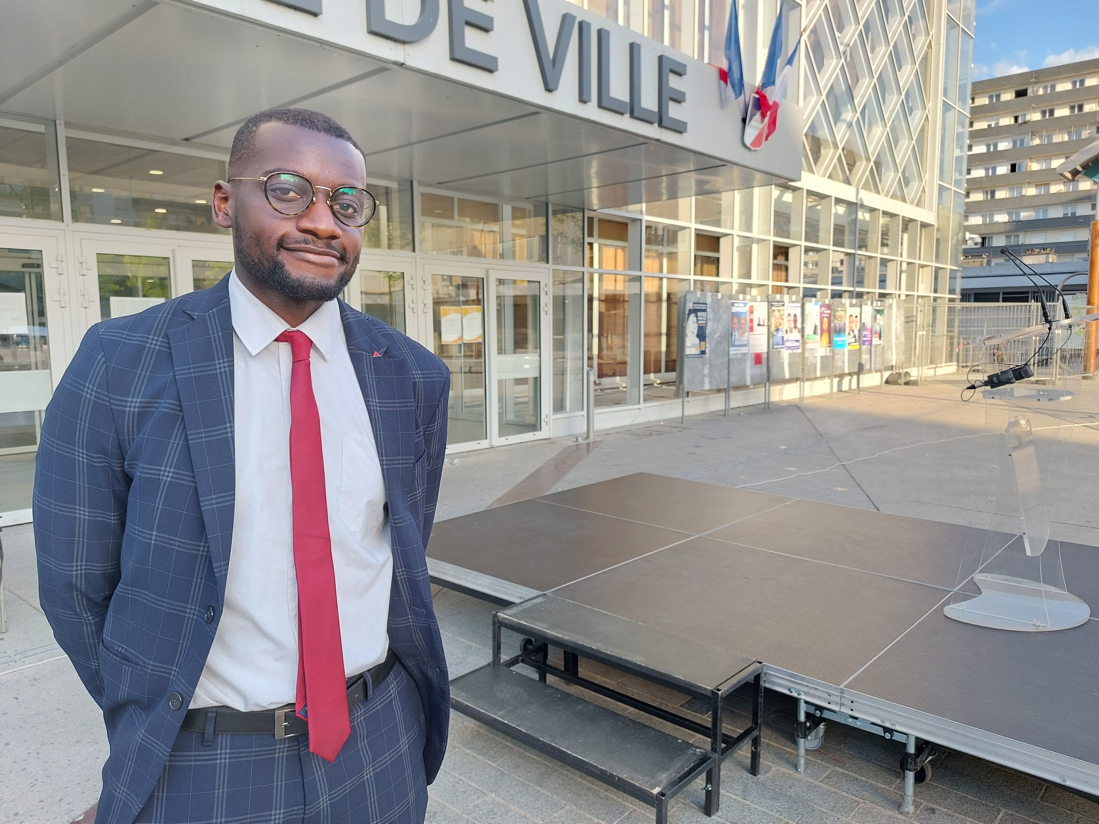 Garges-lès-Gonesse, 15 juin 2022. «Il ne faut rien laisser passer», assène Carlos Martens Bilongo, député de la 8e circonscription du Val-d'Oise. LP/Julie Olagnol