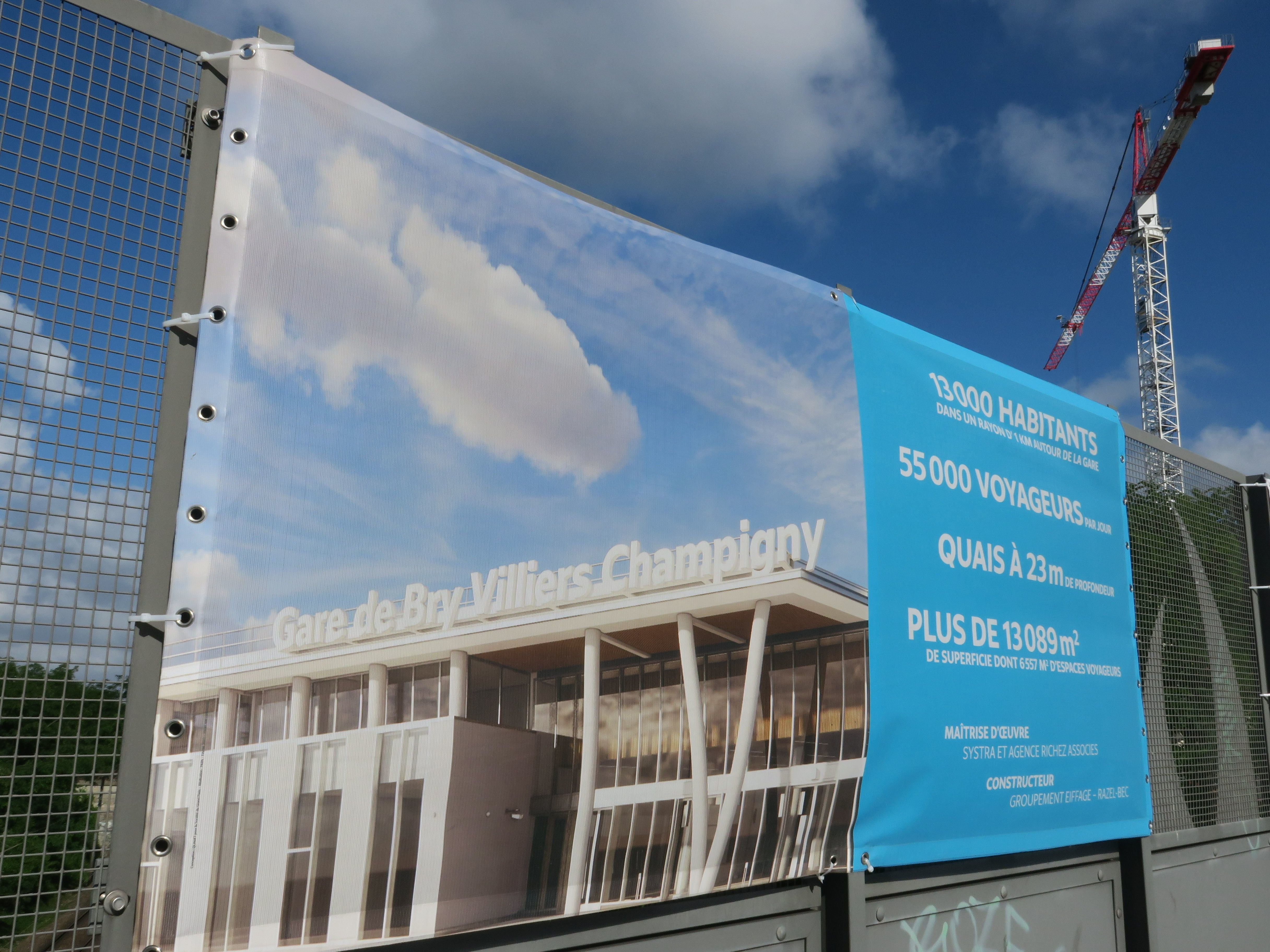 Villiers-sur-Marne, le 9 juin. La future gare de la ligne 15 sud du Grand Paris Express Bry-Villiers-Champigny ne sera pas connectée au RER E lors de sa mise en service. LP/Laure Parny