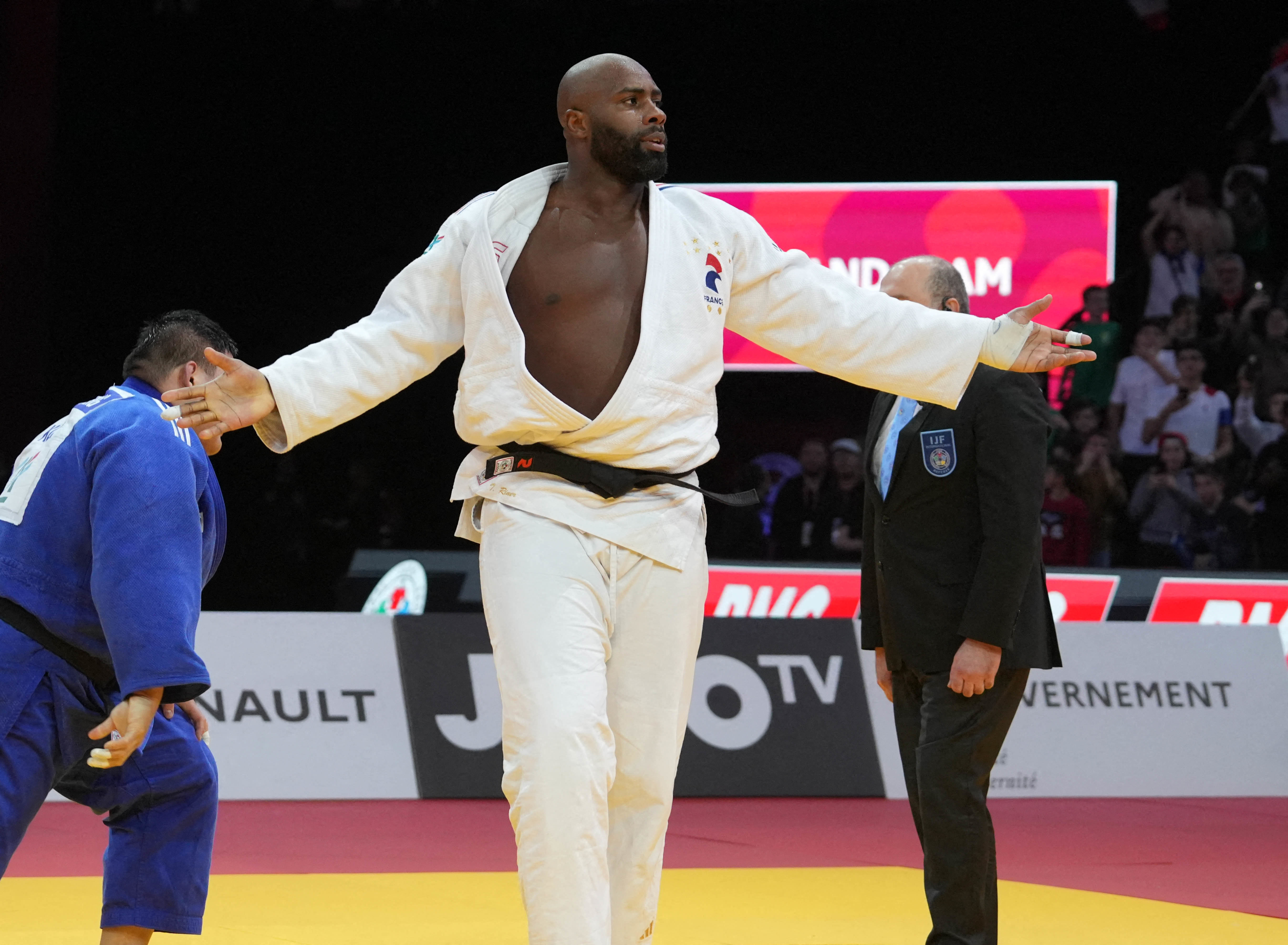 Déjà qualifié pour les Jeux, Teddy Riner ne devrait pas s'aligner aux Mondiaux d’Abu Dhabi (19 au 24 mai). Abaca/Laurent Layris