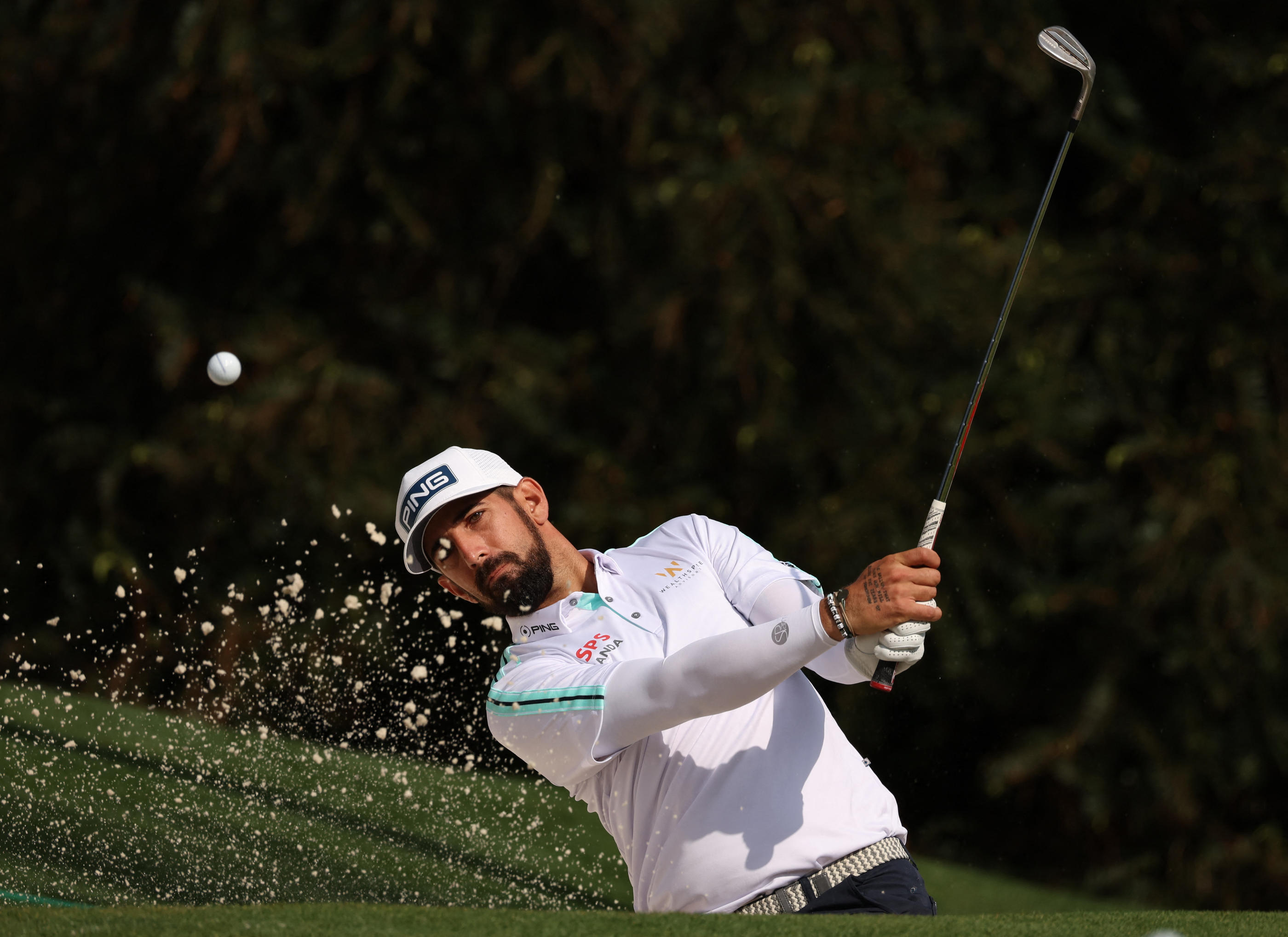 Matthieu Pavon participe à son premier Masters d'Augusta. C'est le douzième Français de l'histoire à participer à ce tournoi mythique. REUTERS/Mike Segar