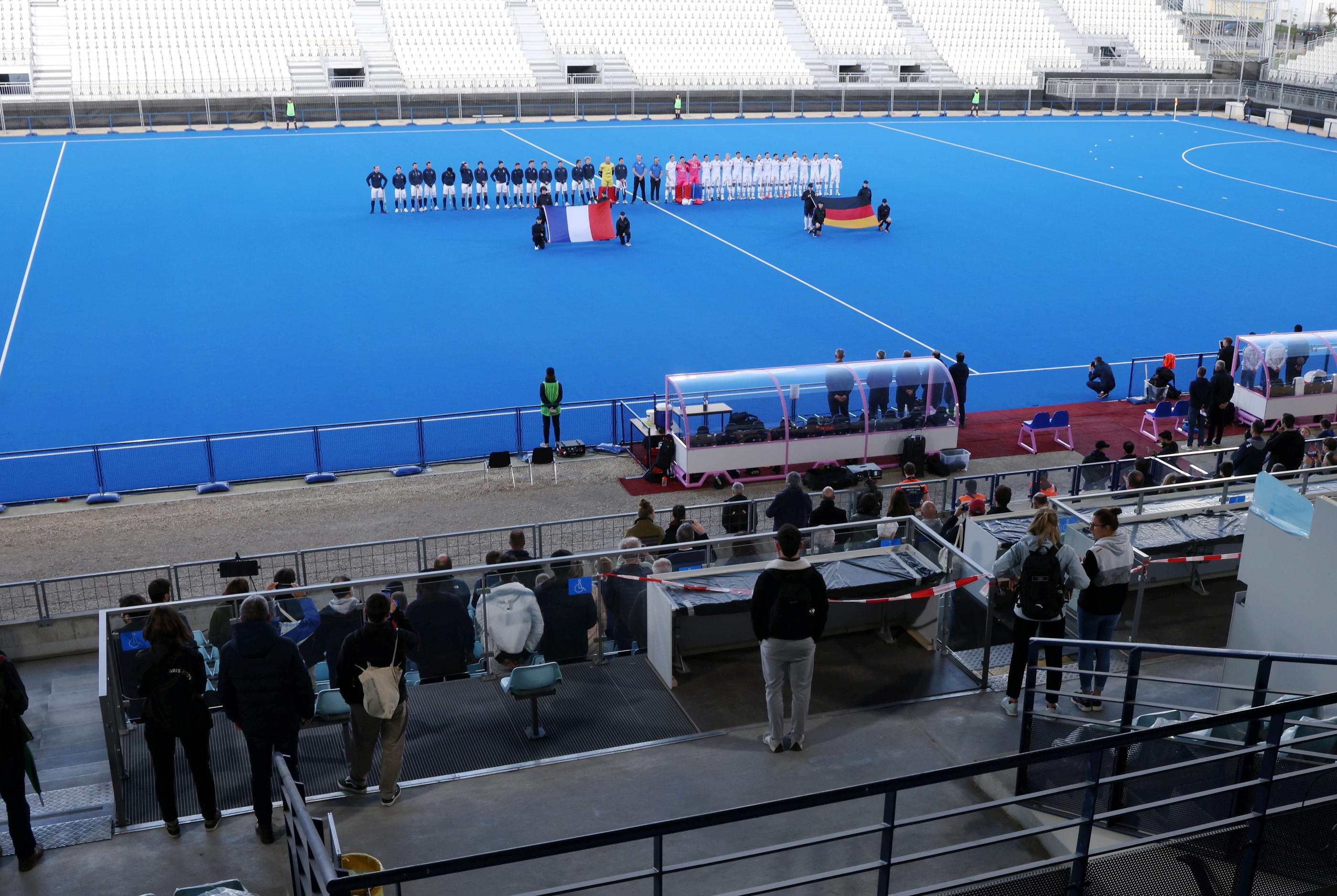 Le stade Yves-du-Manoir accueille ce week-end un test event de hockey sur gazon en vue des JO. LP/Jean-Baptiste Quentin