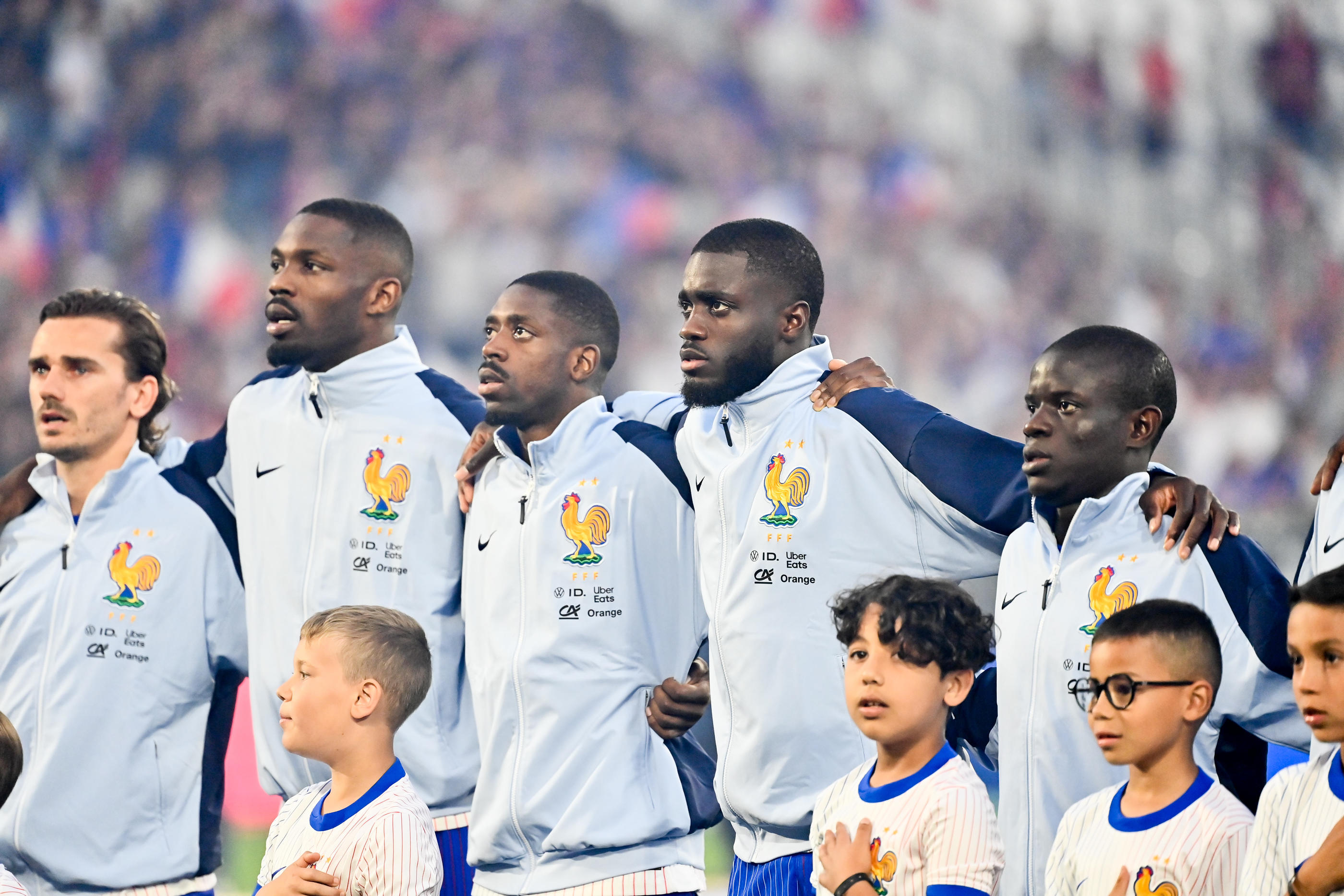 Griezmann, Thuram, Dembélé, Upamecano et Kanté devraient figurer dans le onze de départ français le 17 juin lors du premier match de l'Euro des Bleus. Icon Sport/Loïc Cousin