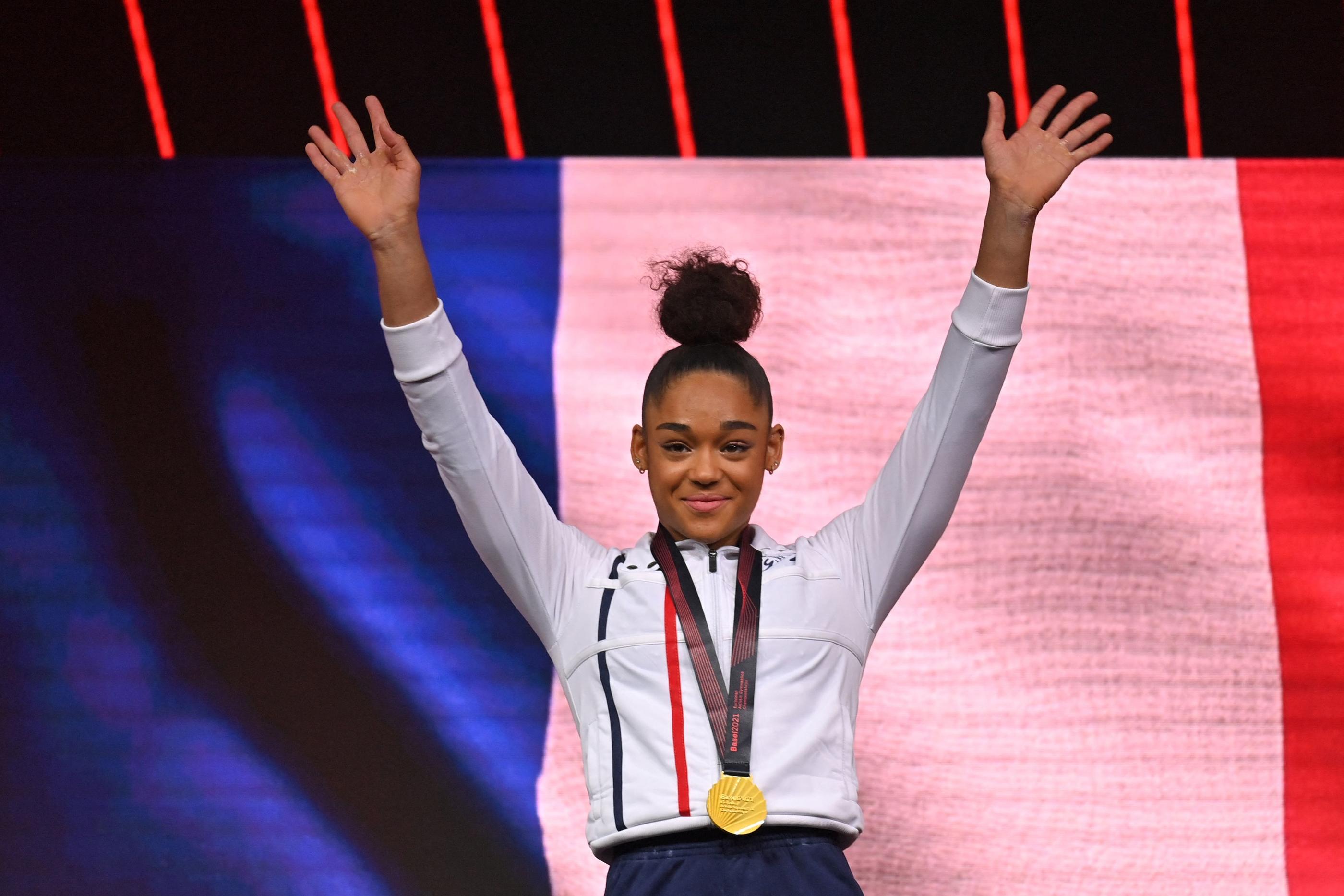 Il y a deux ans, Mélanie de Jesus dos Santos avait été sacrée vice-championne d'Europe à la poutre. AFP/Fabrice Coffrini