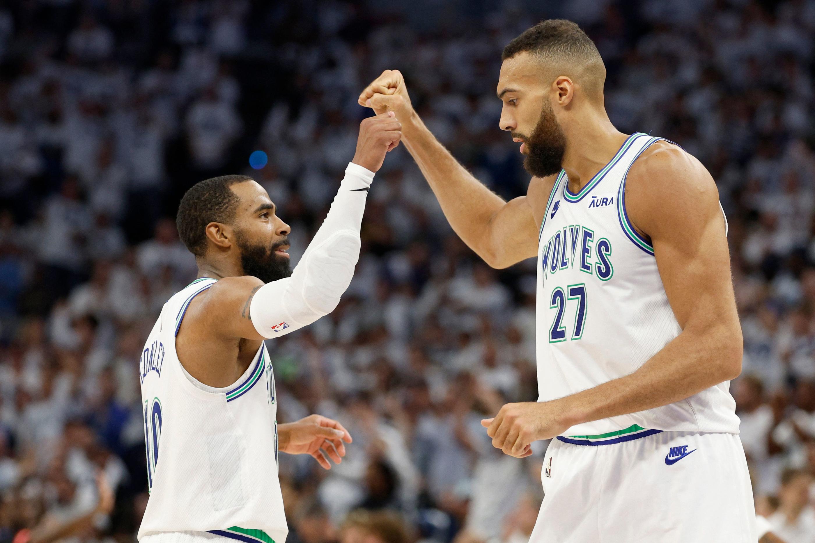 Rudy Gobert et Mike Conley filent en finale de la conférence ouest. David Berding/GETTY IMAGES NORTH AMERICA/AFP