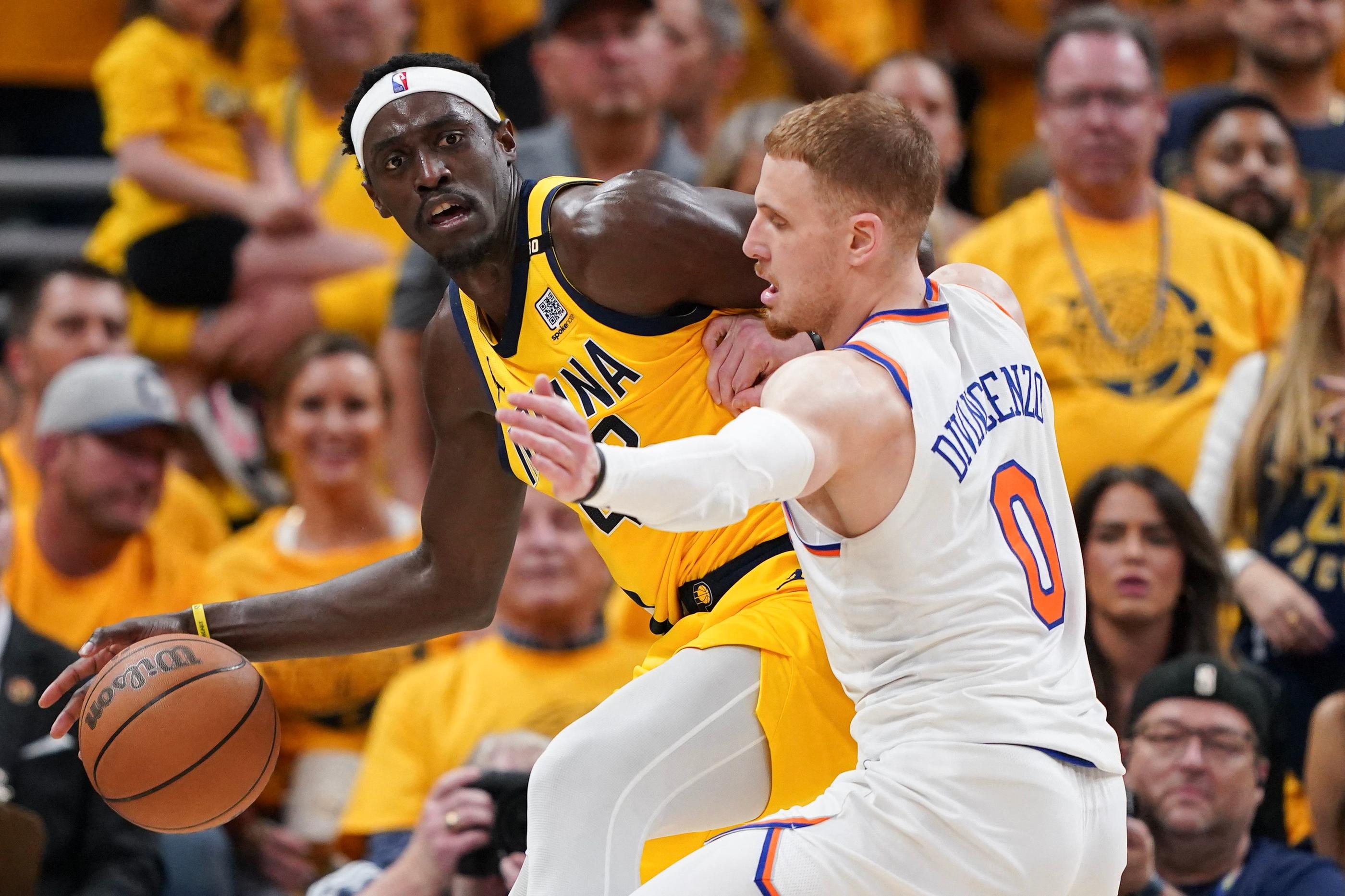 Le Camerounais Pascal Siakam a été l'artisan majeur de la victoire de son équipe des Pacers d'Indiana face aux Knicks de New York vendredi soir. Dylan Buell/Getty Images/AFP