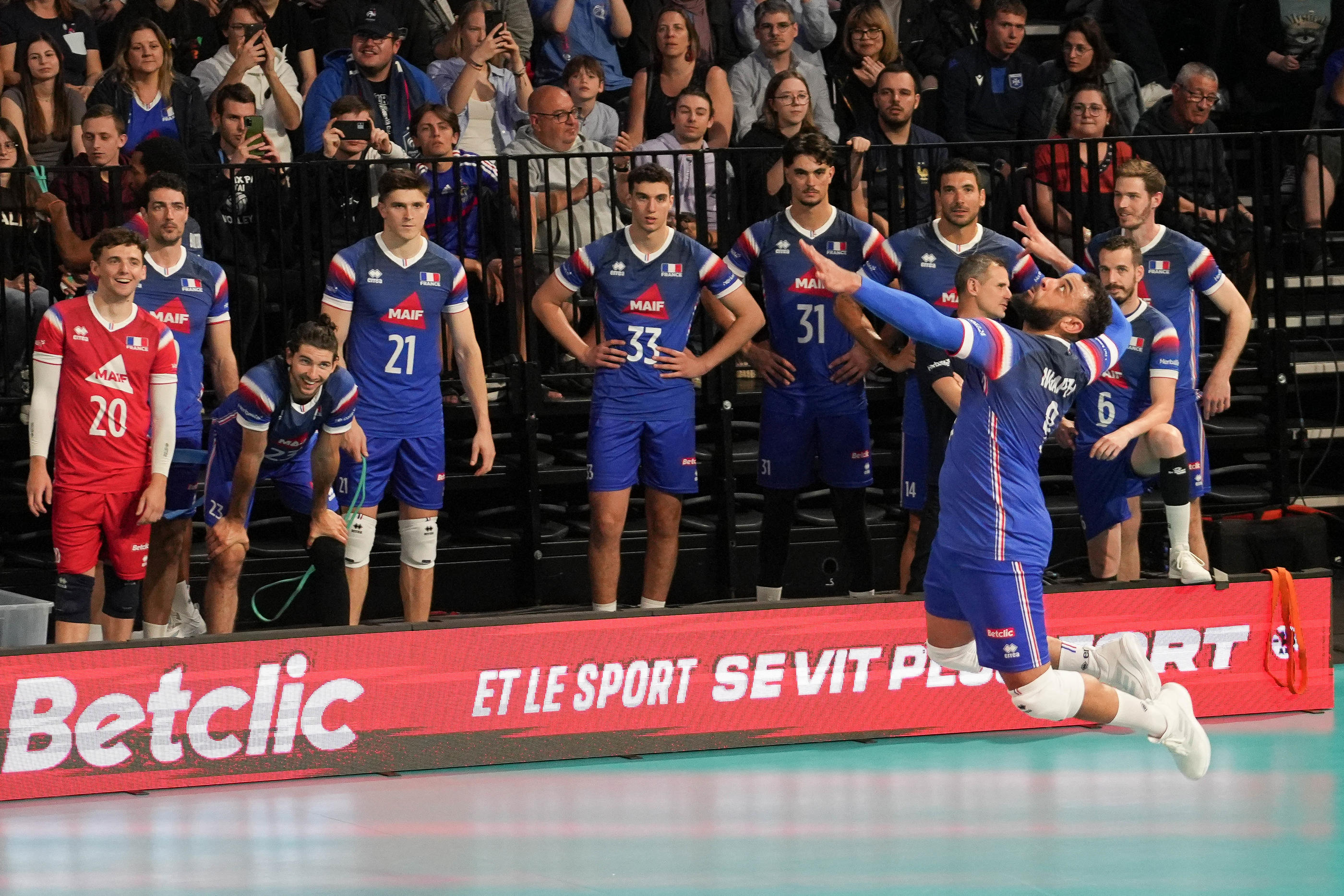 Earvin Ngapeth et les Bleus veulent défendre leur titre olympique à domicile cet été. Abaca/Icon Sport