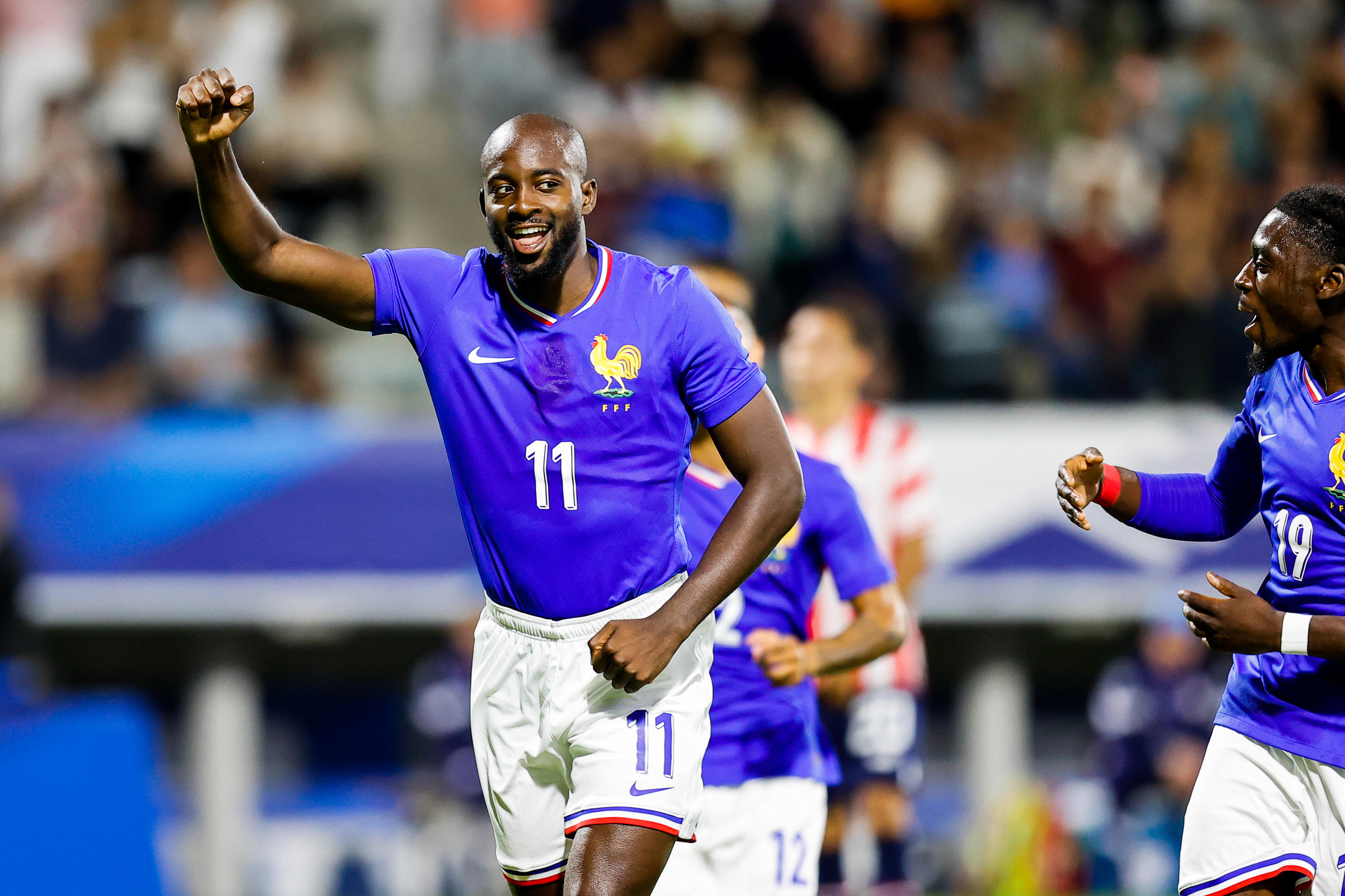 Jean-Philippe Mateta a inscrit un doublé dans ce premier match de préparation aux Jeux de Paris. (Photo by Loic Baratoux/Icon Sport)