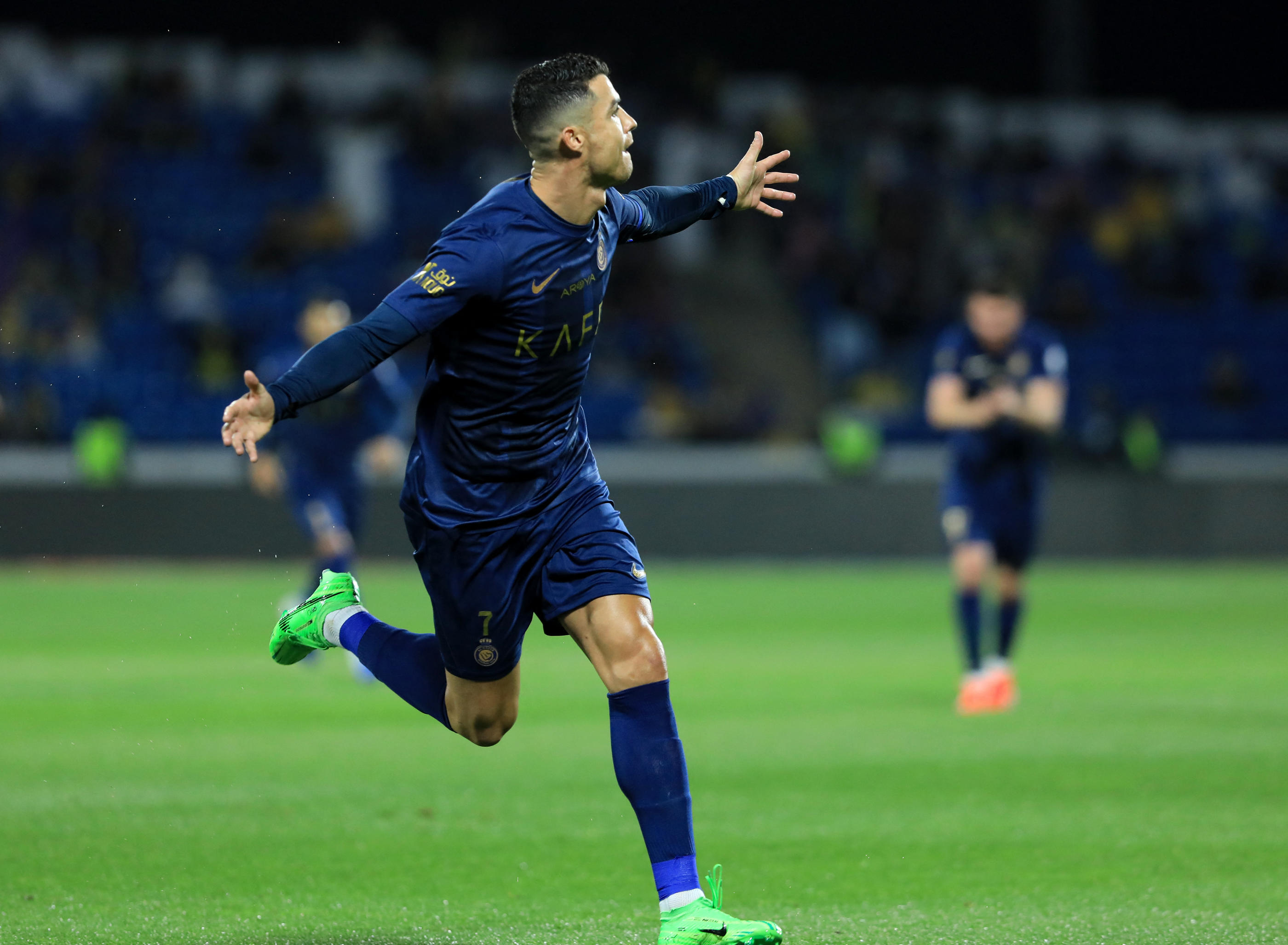 Cristiano Ronaldo a été impliqué sur 5 buts en seulement 45 minutes ce mardi soir avec Al Nassr lors d'un match de championnat saoudien. REUTERS/Stringer