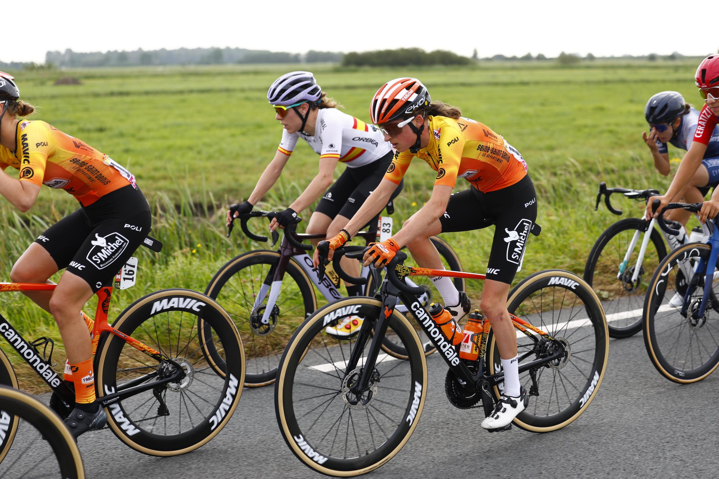 Marion Bunel (au premier plan), est la tête d'affiche de l'équipe St Michel-Mavic-Auber 93 sur cette édition 2024 du Tour de France femmes. Etienne Garnier/Presse Sports