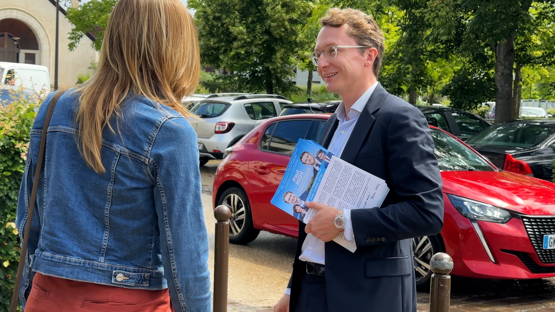 Pierre Larrouturou, candidat dans la 5e circonscription de l'Essonne accuse le député sortant Paul Midy (à droite) de diffamation. Il a déposé plainte. LP/Léo Lefrançois