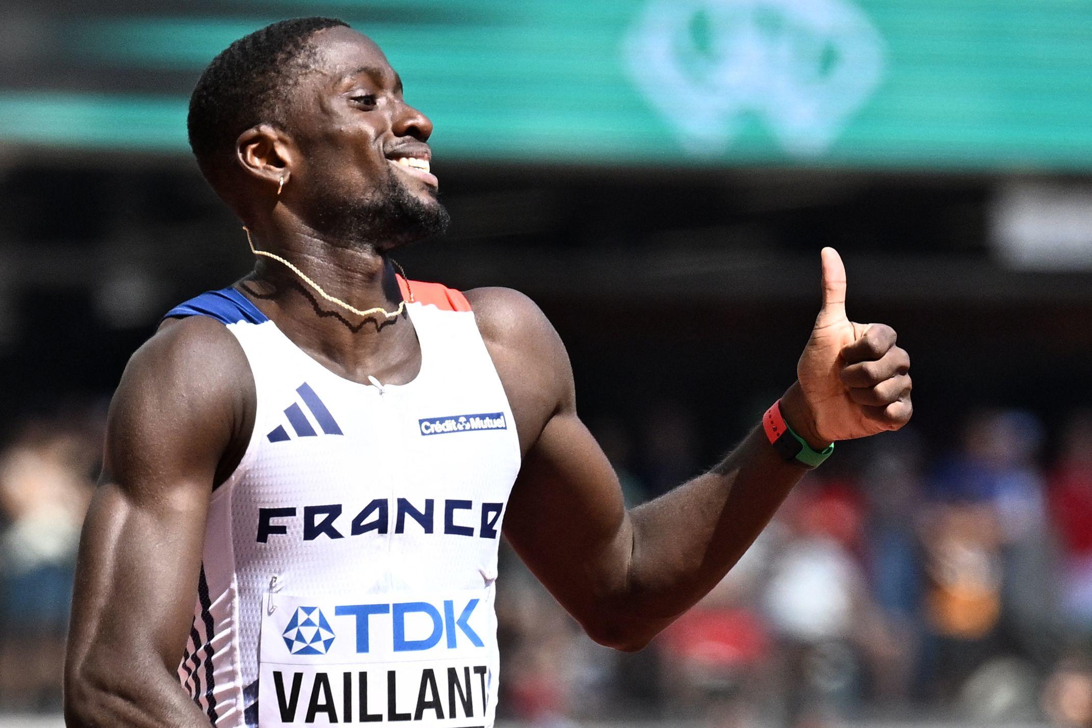 Ludvy Vaillant s'est qualifié pour les demi-finales du 400 m haies. AFP