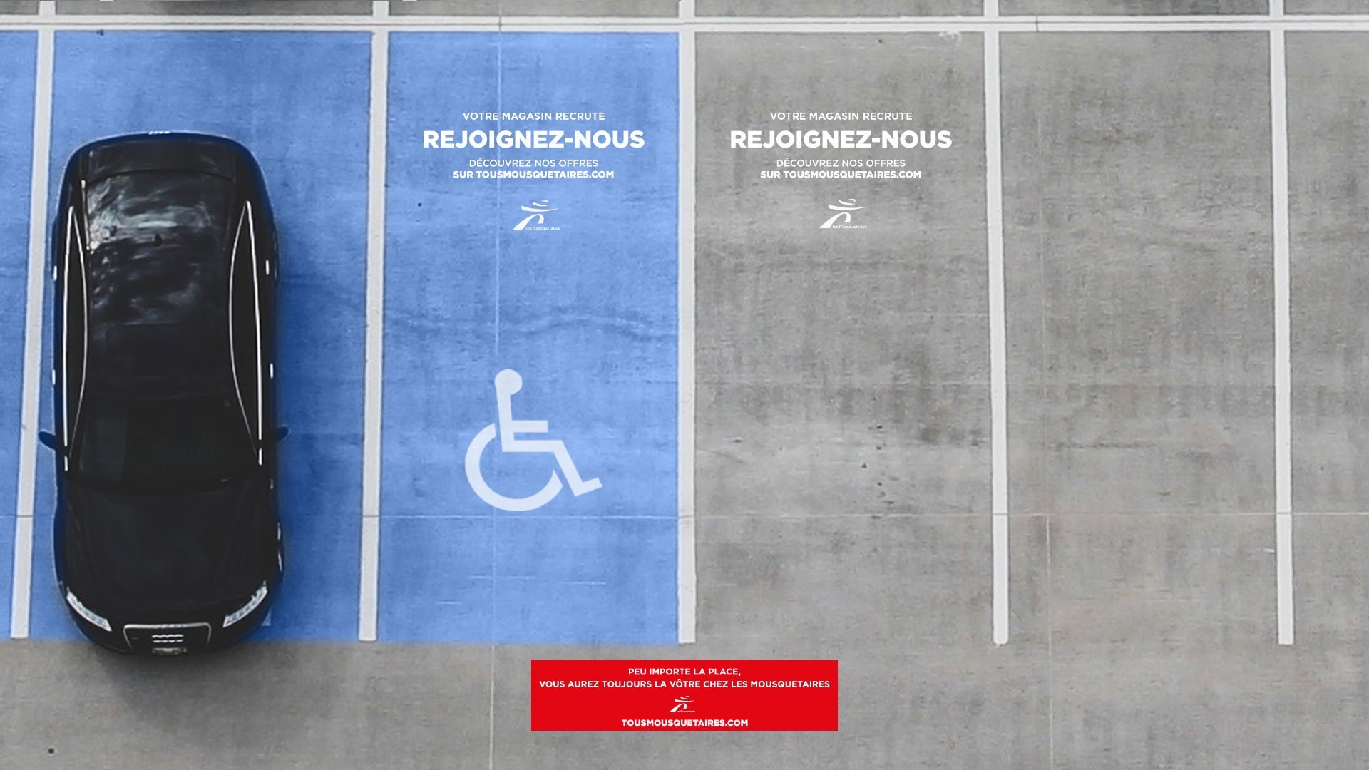 Anne Lafitte Maïques, gérante de deux Bricomarché dans le Perche, fait partie des enseignes du groupe qui testent la campagne de recrutement peinte sur les places de parking réservées aux handicapés. Dans ses magasins, elle compte déjà 8 salariés en situation de handicap sur les 90 personnes qu’elle emploie./DR