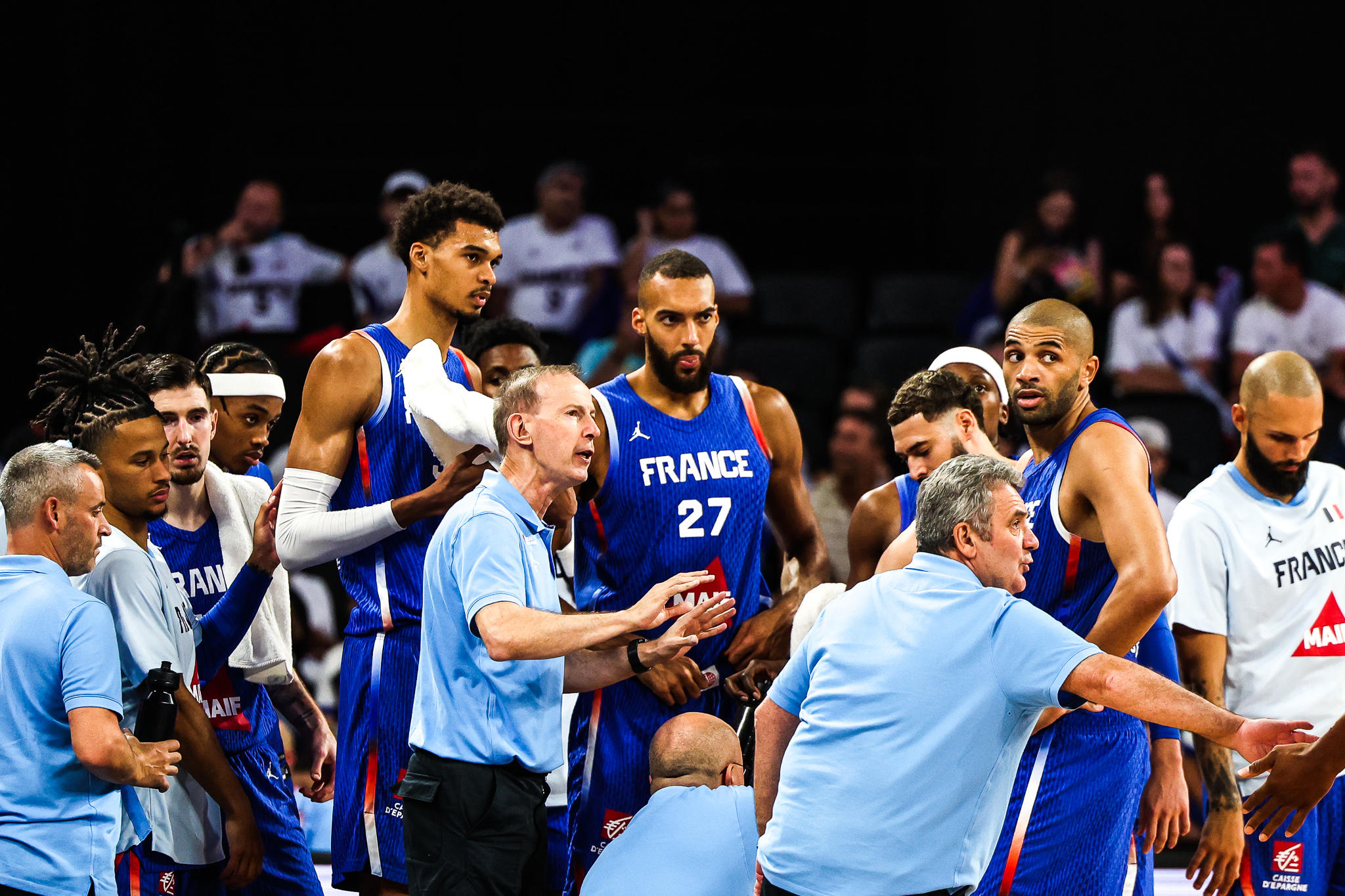 Les Bleus de Vincent Collet et de ses stars Wembanyama, Gobert et Batum ont perdu quatre matchs sur six en préparation. (Photo by Johnny Fidelin/Icon Sport).