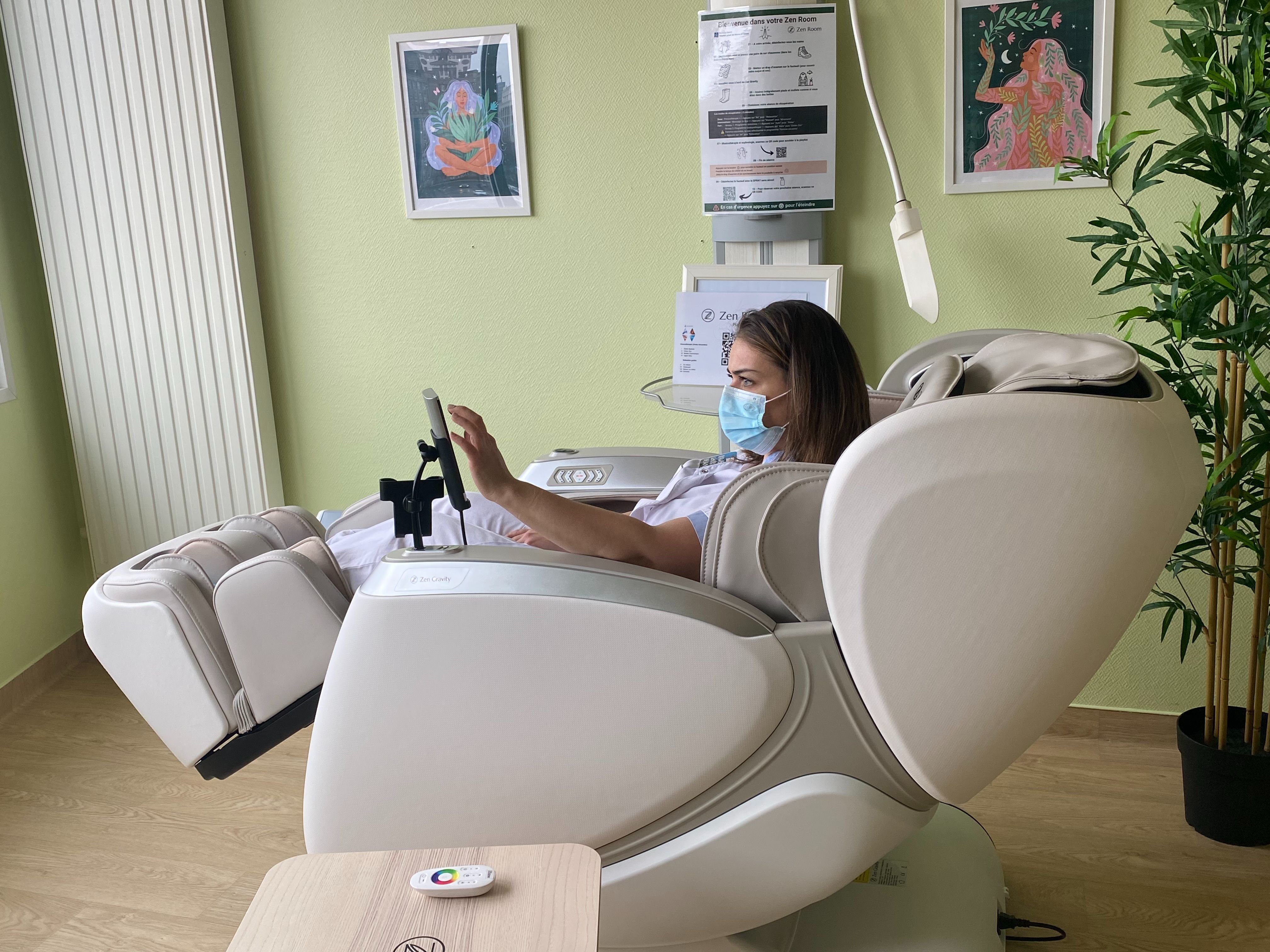 Bry-sur-Marne, le 24 mars. A l'hôpital privé de Marne-la-Vallée, une salle de relaxation a vu le jour pour le bonheur des soignants. LP/Juliette Roussel