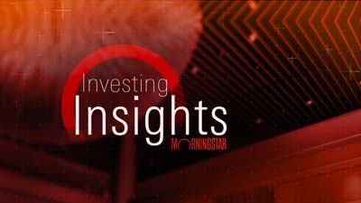 Photograph of the Morningstar logo with the words "Investing Insights Morningstar" underneath on a red background