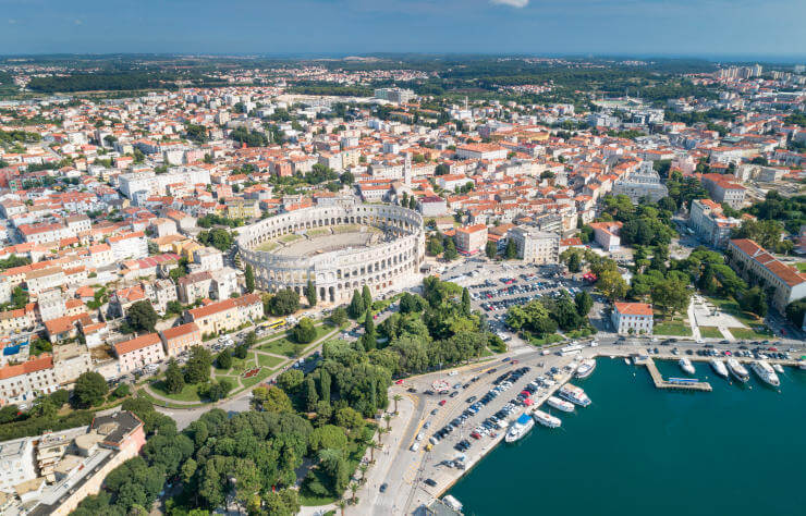 Pula overview, Croatia