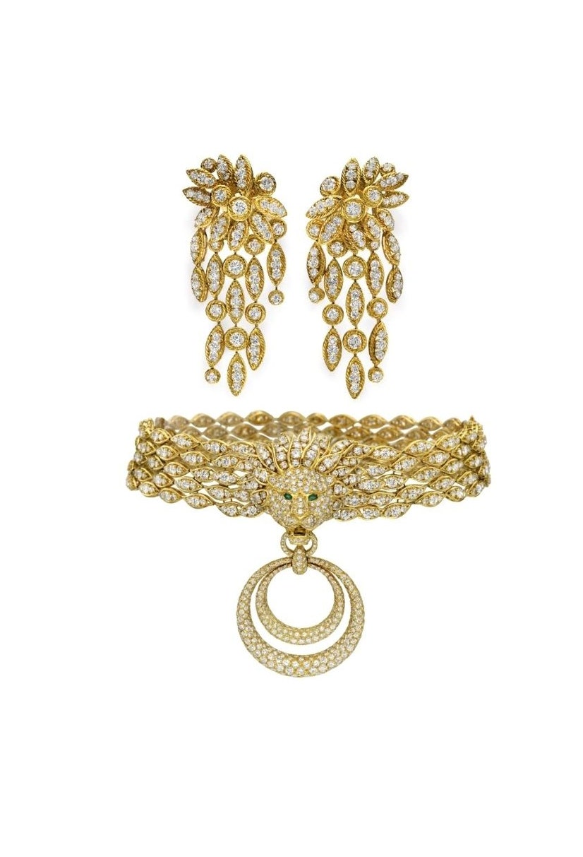 Orecchini e choker in oro e diamanti di Van Cleef  Arples