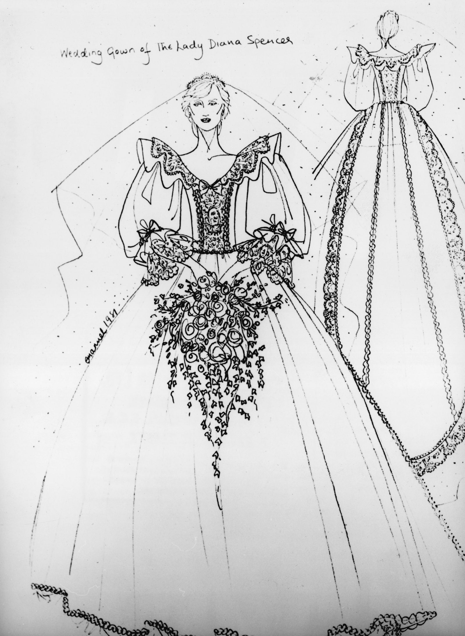 lady d abito da sposa bozzetto 1981