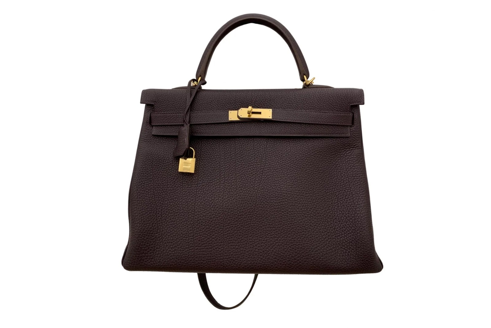 Borsa Hermès Kelly 35 in pelle viola €14.057 disponibile Vestiairecollective.com.