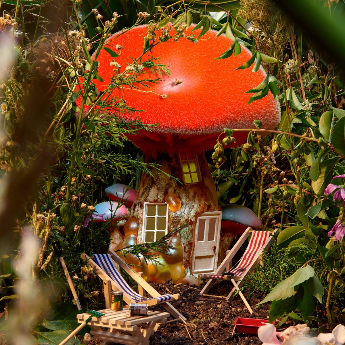 The mushroom house in the woods