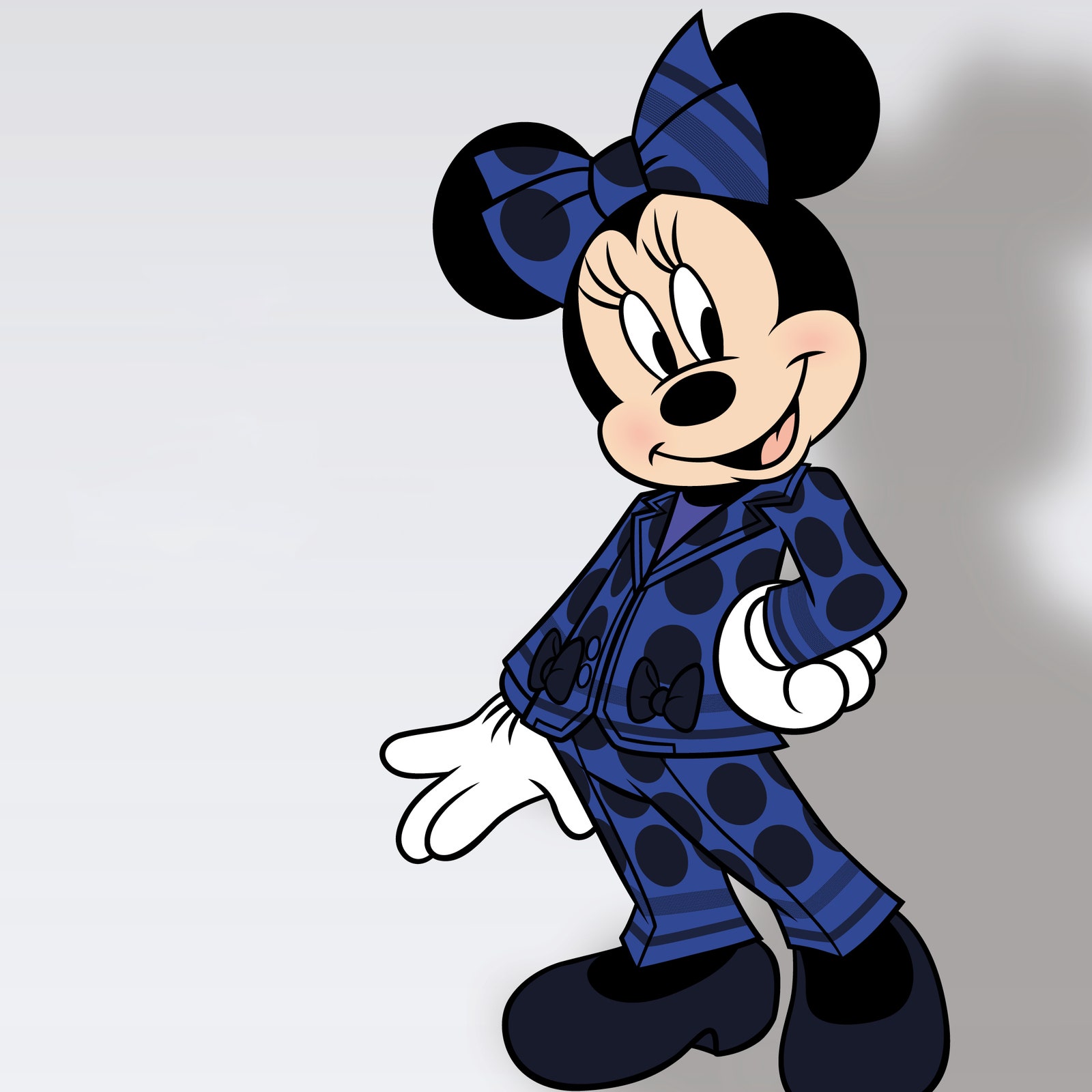 Minnie in smoking blu (a pois naturalmente) firmato Stella McCartney