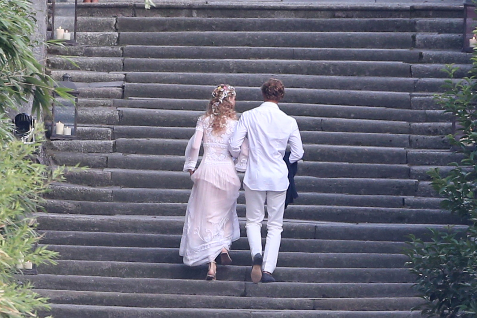 Beatrice Borromeo con l'abito da sposa di Alberta Ferretti