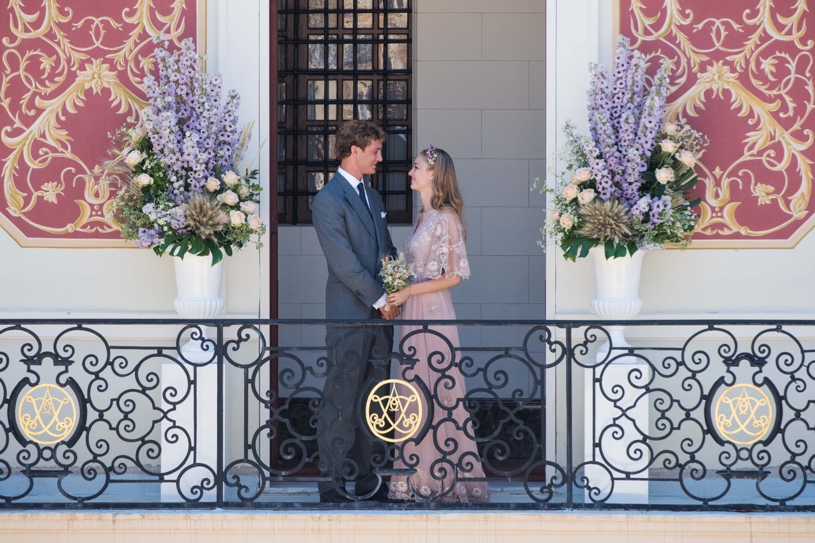 Beatrice Borromeo con l'abito da sposa di Valentino