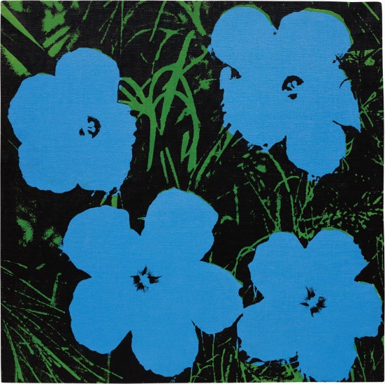 Blue Flowers di Andy Warhol