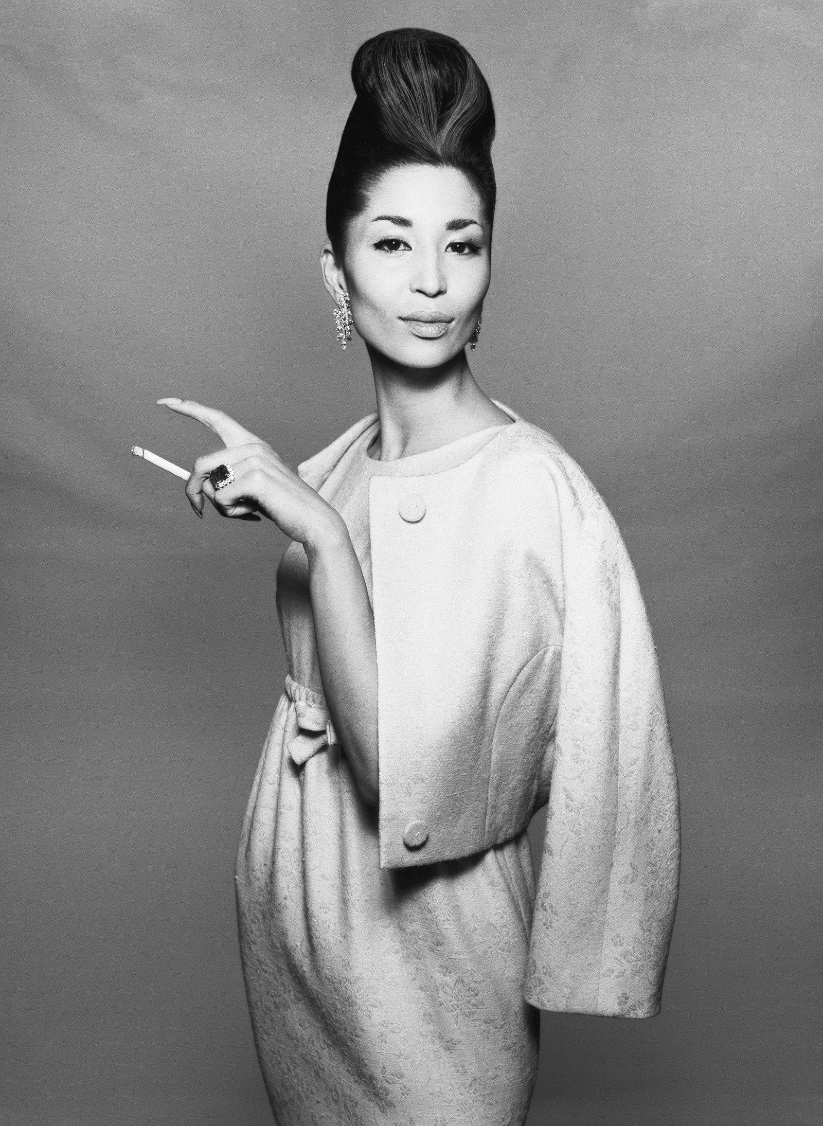 China Machado suit by Ben Zuckerman hair by Kenneth New York November 6 1958 © The Richard Avedon Foundation. Courtesy...