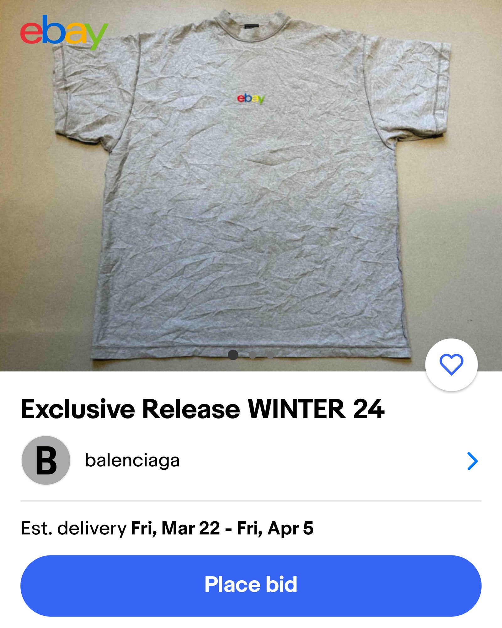 La eBay tshirt di Balenciaga