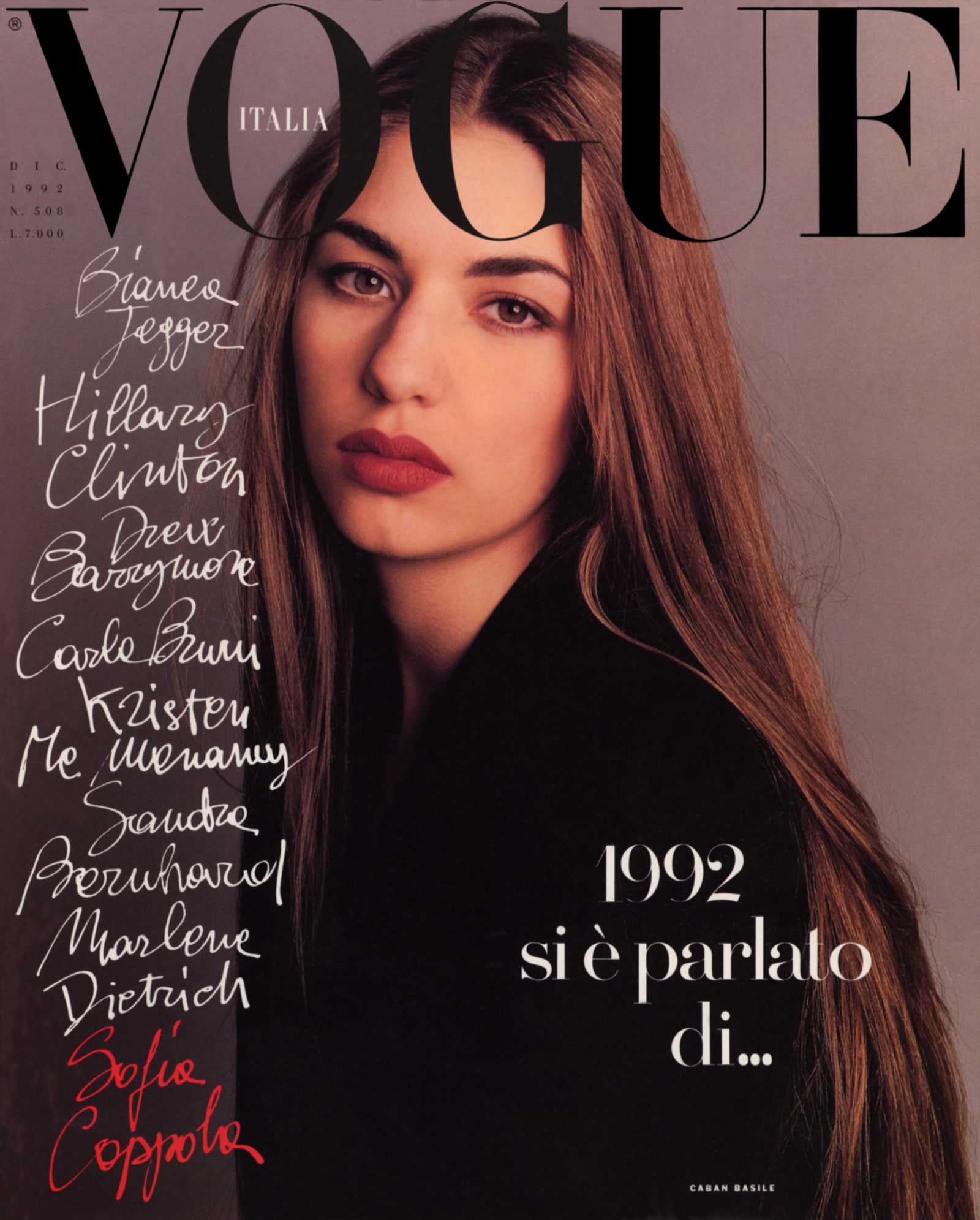 La cover di Vogue di Dicembre 1992  Foto di Steven Meisel