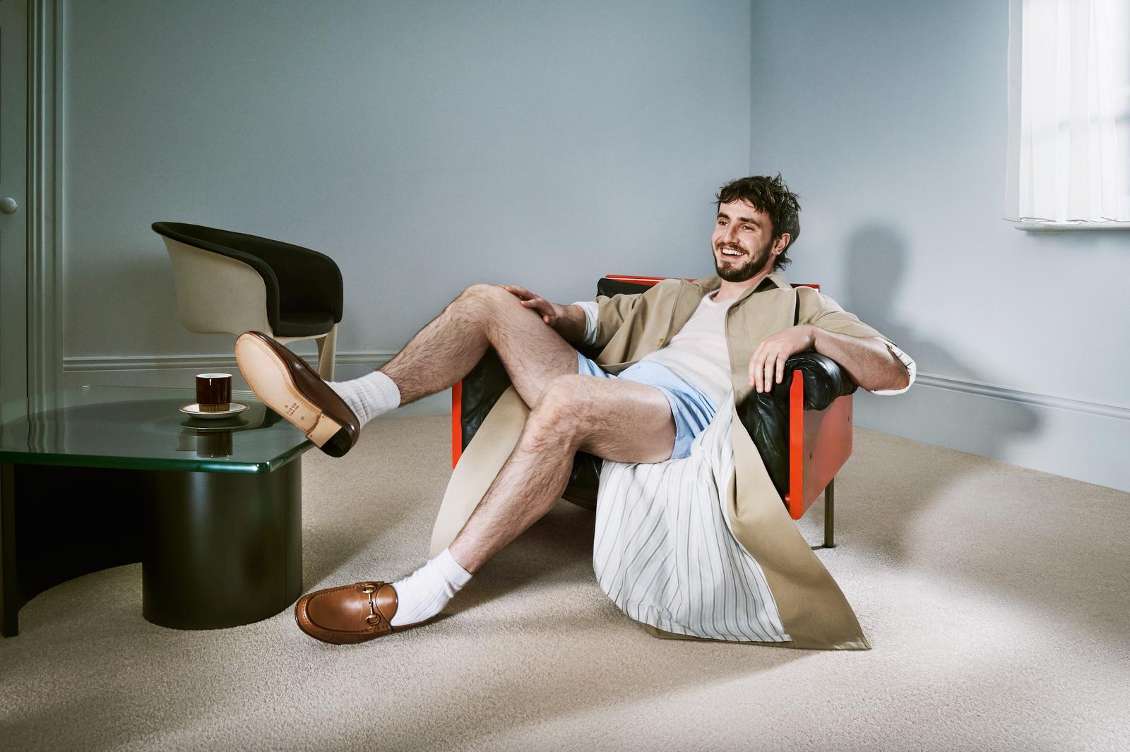 Paul Mescal protagonista della campagna Gucci Horsebit 1953 loafers. Foto courtesy Gucci