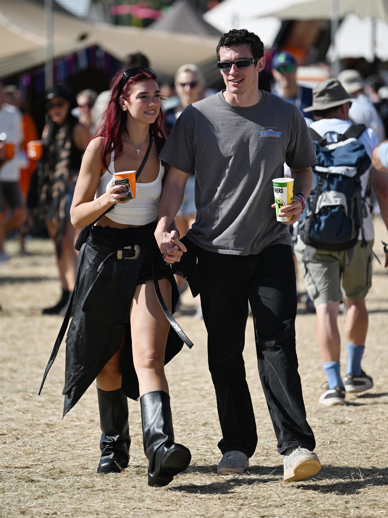 BGUK2963539  Glastonbury UNITED KINGDOM    Dua Lipa and boyfriend Callum Turner seen at Glastonbury Music...