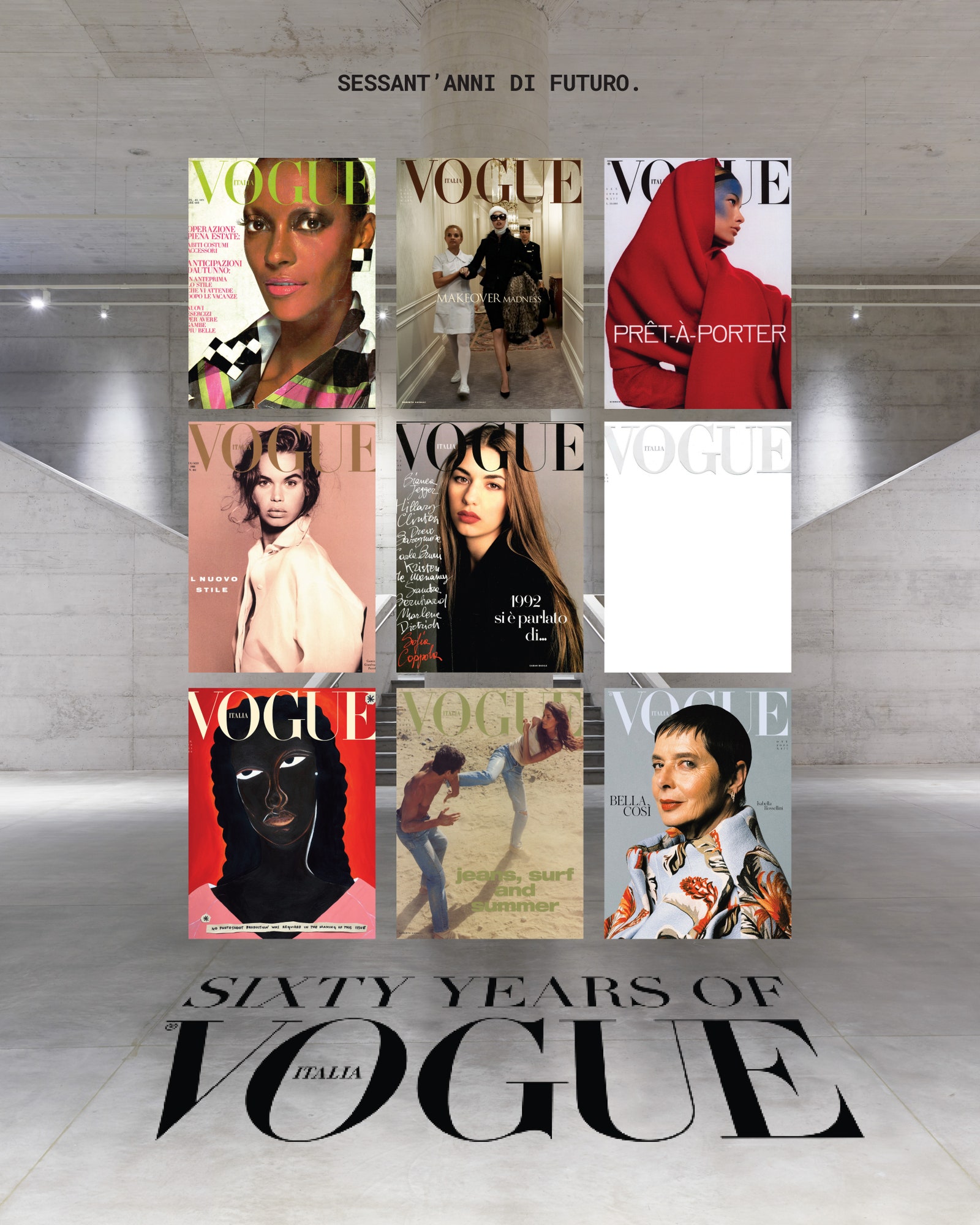 60 anni di Vogue l'evento che festeggia la moda e le sue rivoluzioni con una serie di iniziative e una mostra