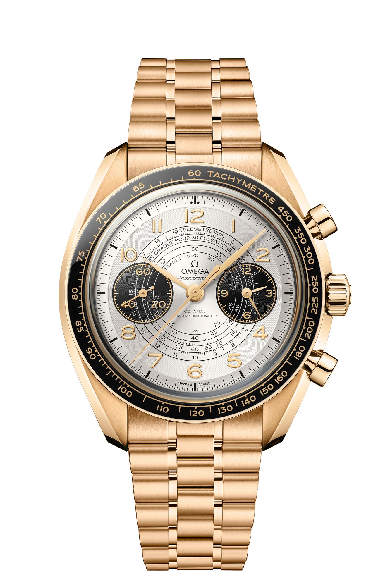 Omega Speedmaster Chronoscope Paris 2024 in oro 18 kt