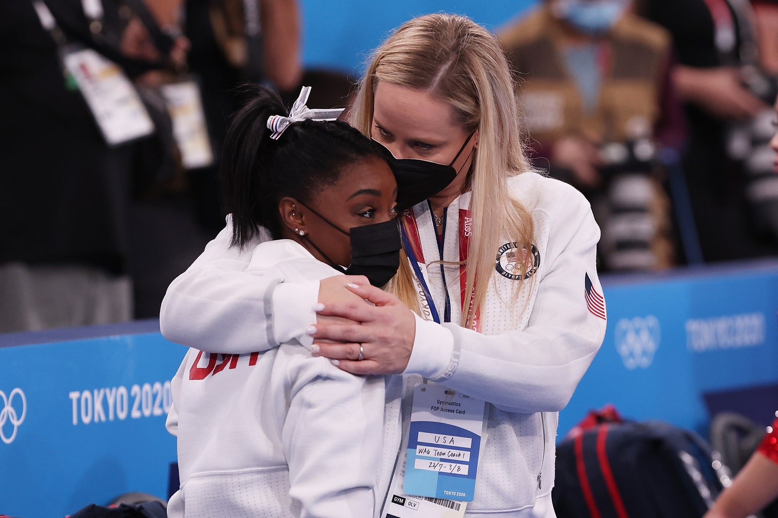 Simone Biles dopo il ritiro dalle Olimpiadi di Tokyo 2020.