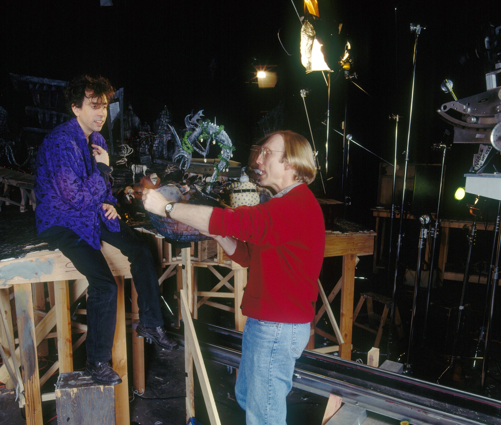 Sul set del film The Nightmare Before Christmas del 1994