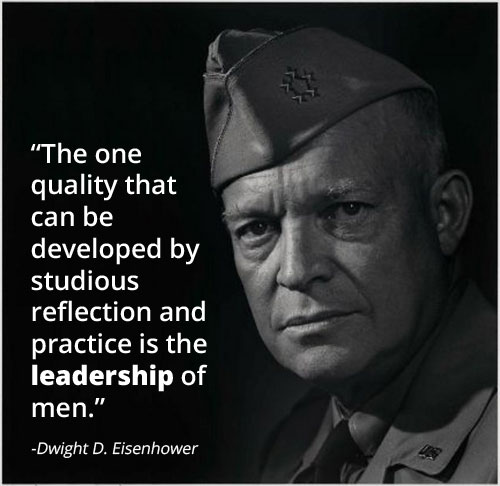 Leadership Lessons can be developed through serious reflection and practice, as emphasized by Dwight D. Eisenhower.