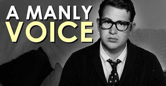 A man with glasses and a manly voice.