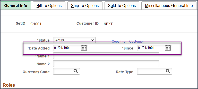 Image of Date Added and Since date fields