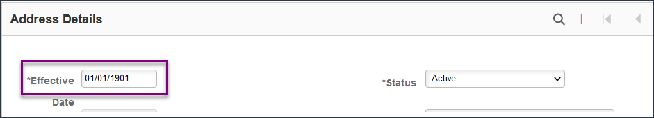 Image of Effective Date field