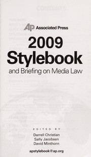 Cover of: Associated Press 2009 Stylebook and Briefing on Media Law